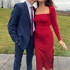 Abercrombie & Fitch Red Longsleeve Maxi Dress (WORN ONCE)